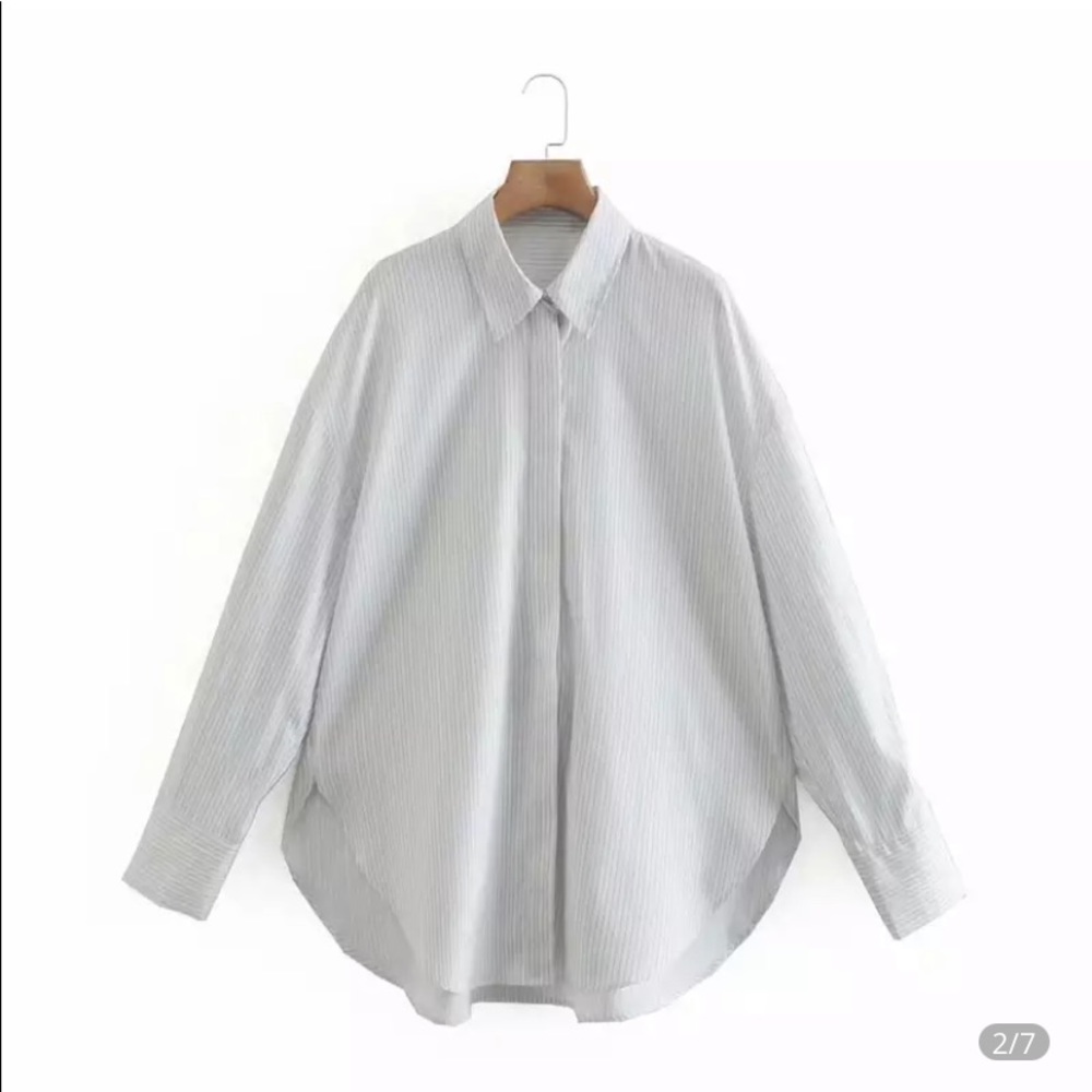 White Stripe Button Down